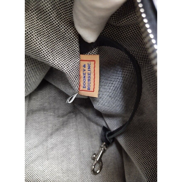 Dooney & Bourke Black Canvas DB Printed Pockets Zipper Satchel Bag w/ Wallet - Picture 12 of 14